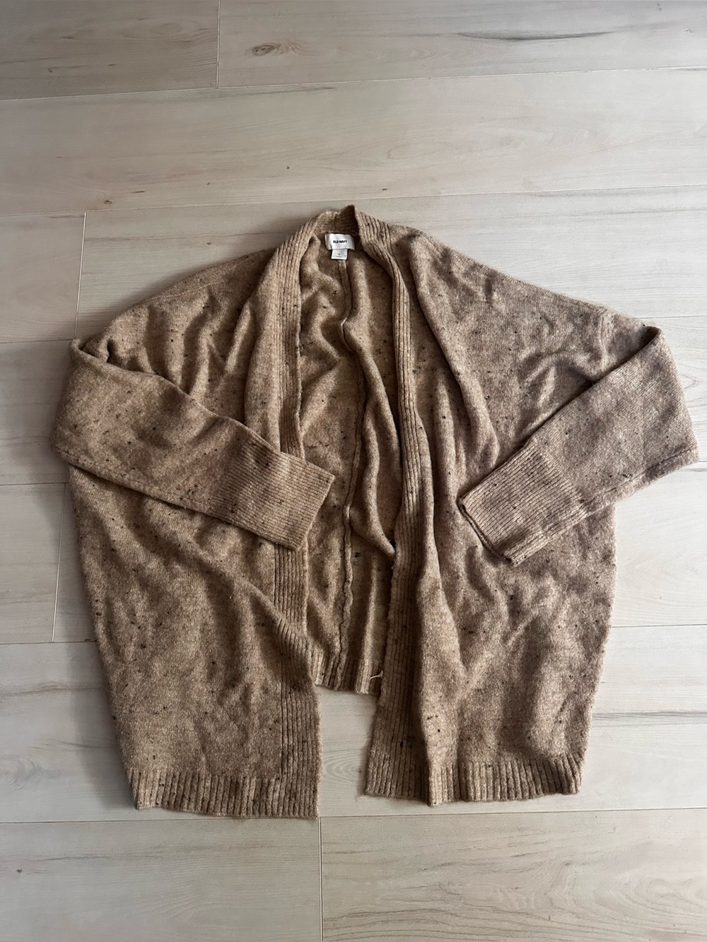 Old Navy Tan Speckled Knit Cardigan Size Large 0005